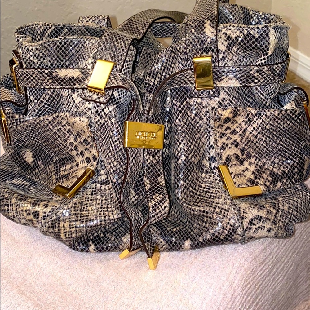 Michael Kors Beige Python Snakeskin Embossed Bag - image 1